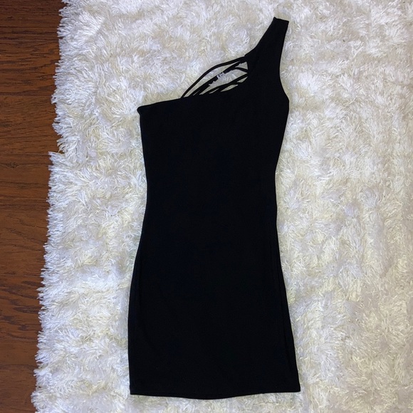 Windsor Black Mini Dress Criss Cross Open back - Picture 3 of 7